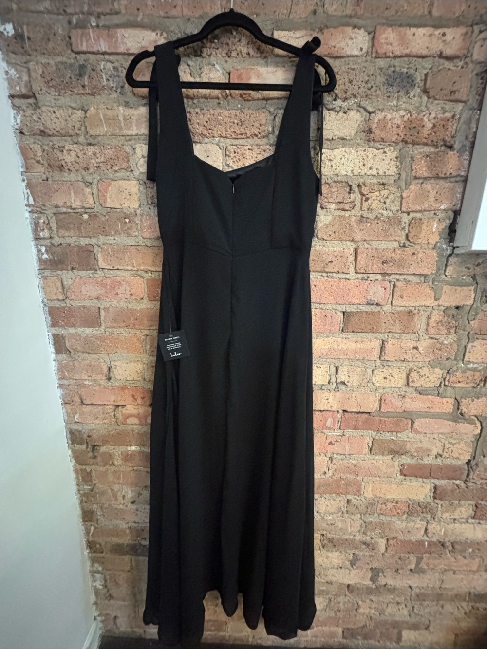 Lulus Love Me Forever Black Square Neck Maxi Dress